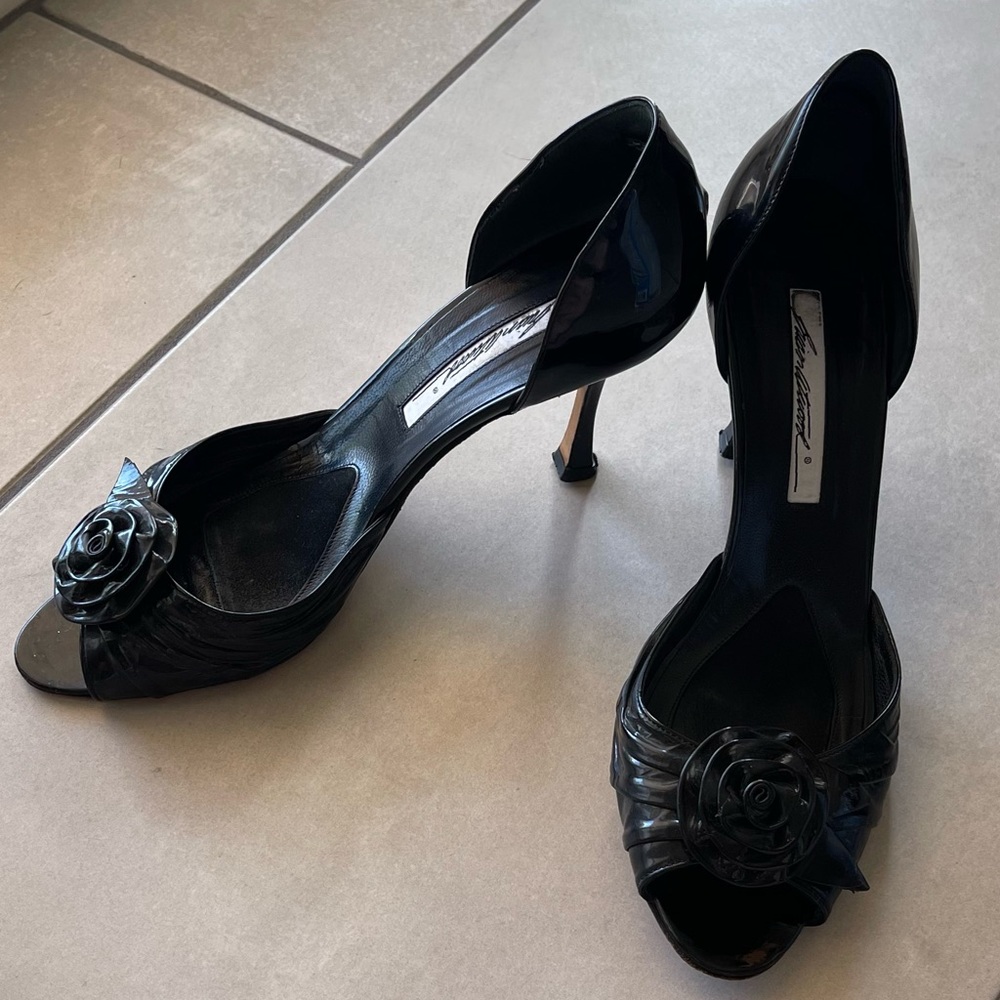 Brian Atwood Patent Peeptoe made jn Italy 39.5 8.5 - Picture 10 of 12